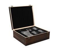 Harvey Makin 4 Whiskey Glasses & Decanter in Wooden Box Harvey Makin Multicolor