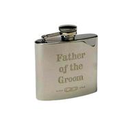 Harvey Makin 4Oz Stainless Steel Hip Flask - Wedding Party (Father Of The Groom)