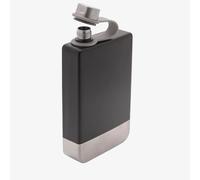 Harvey Makin 8Oz Black Rectangular Hip Flask HM2477