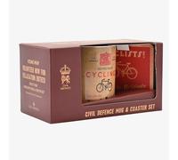 Civil Defence Bicycle Brigade Mug And Coaster Set, White