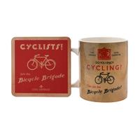 Harvey Makin Civil Defence Bicycle Brigade Mug & Coaster Set Harvey Makin Multicolor