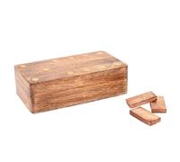 Harvey Makin Dominoes In Wooden Box, Brown