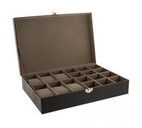 Harvey Makin Lizard Skin Finish Watch and Cufflink Box, Holds 6 Watches and 12 Cufflinks