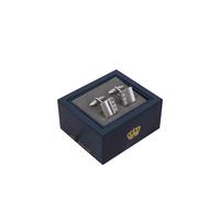 Harvey Makin Men's Rhodium Plated Cufflinks Plain with Diamantes in Metallic Silver Harvey Makin Metallic Silver One Size