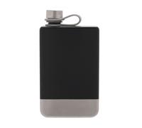 Harvey Makin Rectangular Black Hip Flask 8oz, 14.9cm x 2.8cm x 8.1cm