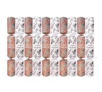 Harvey & Mason 10 Christmas Foliage Crackers - Deluxe Luxury White Brown Red Design, Xmas Dinner Party Celebration Recyclable