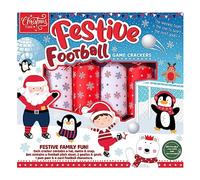 Harvey & Mason 6 Festive Football Christmas Crackers - Novelty Family Kids Game, Xmas Dinner Party Celebration