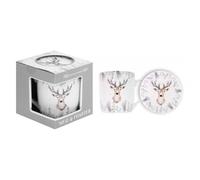 Harvey & Mason Christmas Silver Deer Mug & Coaster Set