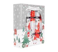 Set Of 10 Christmas Crackers Festive Gonks Red And Silver Festive Table DÃcor