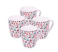 Harvey & Mason Set Of 4 Mugs Joy Range Porcelain Festive Christmas Dinner Setting Decor Tea Coffee Cups