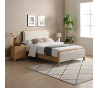 Harvey Textured Linen and Solid Ash Bed Frame Natural