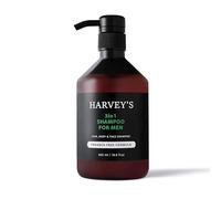 Harvey's 3in1 Shampoo For Men 500ml- Hair, Body & Beard Shampoo, Paraben Free, With Caffeine & Creat