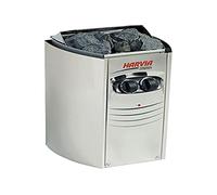 Harvia SN-HARVIA-PO35 Elektroherd für Sauna Vega Kollektion Compact 3,5 kW mit Unterputz Control BC35 2 4,5 m³ L 28 x 29,5 x H 50,5 cm, Silber, 3.5