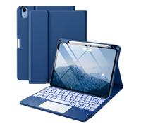 Harvopu Compatible with iPad Air 11 inch & Air 5th/ Air 4th Generation Case with Keyboard - Multi-Touch Trackpad, 7-Color Backlit, Detachable Folio Keyboard Cover for Air 11 M2, Air 4/5 (Navy Blue)