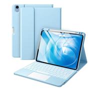 Harvopu Compatible with iPad Air 11 Inch & Air 5th/ Air 4th Generation Case with Keyboard - Multi-Touch Trackpad, 7-Color Backlit, Detachable Folio Cover for Air 11-inch M3/M2 (2025/2024) (Sky Blue)