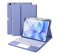 Harvopu Compatible with iPad Air 11 Inch & Air 5th/ Air 4th Generation Case with Keyboard - Multi-Touch Trackpad, 7-Color Backlit, Detachable Folio Cover for Air 11-inch M3/M2 (2025/2024) (Blue)