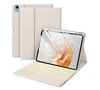 Harvopu Compatible with iPad Air 11 Inch & Air 5th/ Air 4th Generation Case with Keyboard - Multi-Touch Trackpad, 7-Color Backlit, Detachable Folio Cover for Air 11-inch M3/M2 (2025/2024) (Starlight)