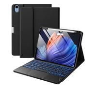 Harvopu Compatible with iPad Air 11 Inch & Air 5th/ Air 4th Generation Case with Keyboard - Multi-Touch Trackpad, 7-Color Backlit, Detachable Folio Cover for Air 11-inch M3/M2 (2025/2024) (Black)