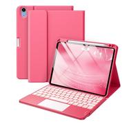 Harvopu Compatible with iPad Air 11 Inch & Air 5th/ Air 4th Generation Case with Keyboard - Multi-Touch Trackpad, 7-Color Backlit, Detachable Folio Cover for Air 11-inch M3/M2 (2025/2024) (Pink)