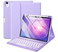Harvopu Keyboard Case Compatible with iPad Air 11-inch M2/ 10.9 Inch Air 5th 4th Generation Case with Keyboard-Backlit Detachable, Folio Cover with Pencil Holder for Air 11 2024/Air 5/Air 4 (Purple)