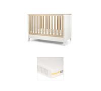 Harwell Convertible Cot Bundle with Essential Airflow Pocket Spring Cot Mattress - White/Natural White/Natural