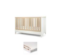 Harwell Cotbed & Luxury Hybrid Twin Mattress Bundle - White White/Natural