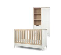 Harwell Cotbed & Wardrobe Furniture Set - White White/Natural