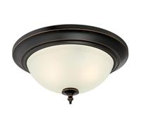 Harwell Indoor Flush Mount Ceiling Light Amber Bronze Finish Frosted Glass