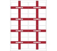 Harwich England Flag Rectangular Matt Paper Stickers A4 Sheet of 8 (Each Sticker is 99mm x 68mm)