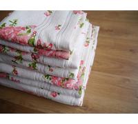 Harwoods Printed Rose 100% Portuguese Cotton Hand Towel, Cream/Peach