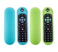 HARY 2 Pack Sky Q Remote Control Covers for SKY135 - Glow in The Dark Silicone Case Voice & Touch Remotes + Sky Glass Remote - Anti-Slip Protective Skin with Anti-Lost Lanyard (Blue+Green)