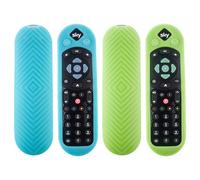HARY 2-Pack Sky Q Remote Control Covers - Glow in The Dark Silicone Case for SKY135 Voice & Touch Remotes + Sky Glass Remote - Anti-Slip Protective Skin with Anti-Lost Lanyard (Blue+Green)