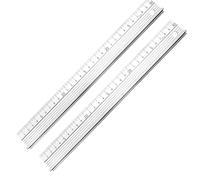 HARY 2Pcs 30cm White Aluminium Cutting Ruler, Metal Ruler With Raised Grip, Non-Slip Straight Edge Rulers, for School Office Drawing, Craft Sewing& Precision Measurement