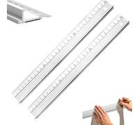 HARY 2Pcs 30cm White Aluminium Cutting Ruler, With Raised Grip, Metal Ruler for Cutting, Non-Slip Safety Edge Tool, for School Office Drawing, Craft Sewing& Precision Measurement