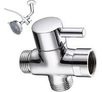 HARY 3 Way Shower Diverter Valve T-Type 3-Way Tap Diverter Adapter, Solid Brass 3-Pass Water Flow Control - Durable Corrosion-Resistant Universal Valve for Shower, Bathroom, Kitchen & Garden