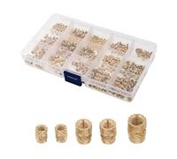 HARY 345Pcs Threaded Inserts for Wood & Plastic M2 M2.5 M3 M4 M5 M6 Knurled Brass Heat Inserts with Screw-in & Press-in Nuts for 3D Printing, Injection Molding, UK Metric Sizes