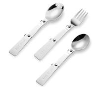 HARY 3pcs Folding Spoon and Fork for Thermos Food,Multi-Functional Stainless Steel Foldable Spoon Fork Replacement Portable Cutlery Set for Thermos Outdoors Picnic Camping