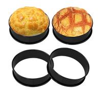 HARY 4PCS Crumpet Rings Non Stick, 9.5cm Stainless Steel Egg Rings
