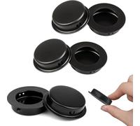 HARY 6-Piece Modern Black Stainless Steel Sliding Door Handles, Round Finger Pull, Flush Pull, Recessed Kitchen Cabinet Handles, Invisible Door Handle