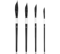 HARY Dagger Tip Artist Paint Brushes Set, 4pcs Watercolour Brushes, Striping Brushes Long Liner, For Artists Fine Lines Acrylic Gouache Watercolour Painting