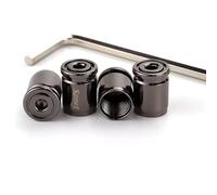 HARY Dust Caps for Car Tyres Tyre Valve Caps, Tire Anti-Theft Valve Cover,4 Pcs Tyre Caps Black,Valve Covers With Rubber Ring For All Cars, Bikes, Motorbikes, (Black, Titanium Material)