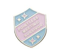 HARY Meaningless Meeting Survivor Metal Pin Badge,Cartoon Geometric Letters of The Alphabet Shield Modelling,Fashionable Workplace Achievement Series Brooch Personalised Badges UK