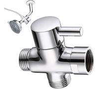 HARY Shower Diverter Valve, G1/2" to G1/2" BSP T-Adapter 3-Way Tap Diverter, Solid Brass Bathroom Water Diverter, Chrome Universal Splitter for Handheld & Fixed Showerhead