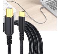 HARY USB B to USB C Printer Cable 2M, for Yamaha Casio Digital Piano, Type C to USB 2.0 Data Connection, MIDI to USB C Cable,Compatible with HP Canon Epson, for Audio Interface, MIDI Keyboard