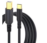 HARY USB B to USB C Printer Cable 2M, Type C to USB 2.0 Scanner Printer Data Cable, MIDI to USB C Cable,Compatible with HP Canon Epson, for Audio Interface, MIDI Keyboard and DJ Controller