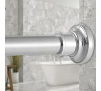 Haryaers Silver Long Curtain Rod Tension Shower Curtain Rods 30 to 120 inch Adjustable Spring Heavy Duty Rods for Bathroom Windows Outdoor No Drill No Slip Stainless Steel