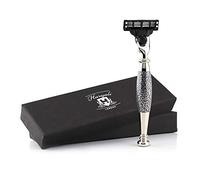 Haryali London 3 Edge Cartridge Shaving Razor With Handmade Silver Antique Handle Beard And Mustache Perfect Shave Safety Razor For Men And Women