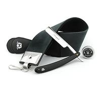 Haryali London, 3Pcs Shaving Set for Men - Classic Straight Cut Throat Razor with Leather Strop and Honing Paste - Professional Wet Shaving Kit, Barber Grooming Essentials