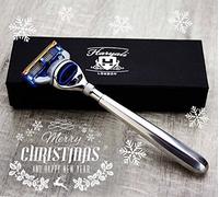 Haryali London 5 Edge Cartridge Head Compatible Men's Razor made in Designer Stainless Steel Handle. Perfect as a Gift.