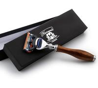 Haryali London, 5 Edge Razor - Cartridge Shaving Razor with Wooden Handle, Classic Wet Shave Tool, Traditional Wet Razor, Men Grooming Accessories for Close Smooth Shave